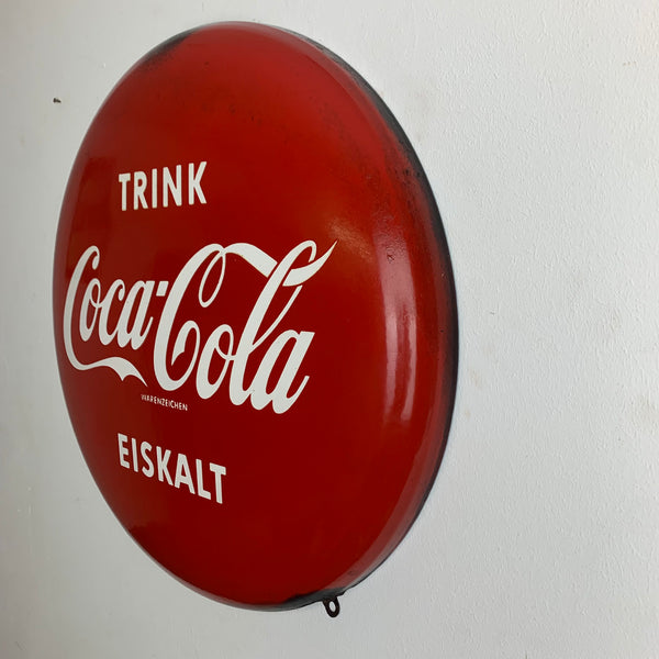 Vintage Emaille Schild von Coca Cola