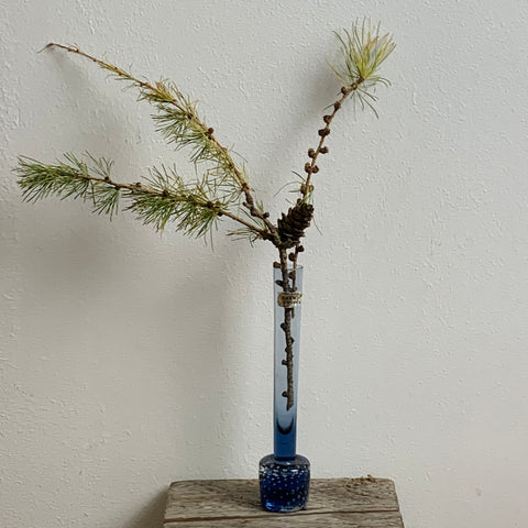 Vintage Bubble Glas Vase von Ekenäs Sweden