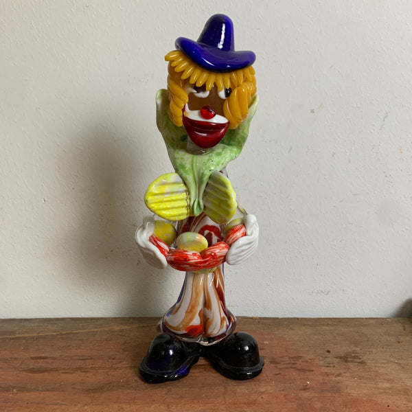 Vintage Glas Skulptur Clown