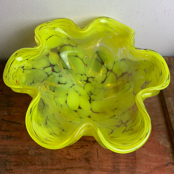 Vintage gelbe Murano Schale