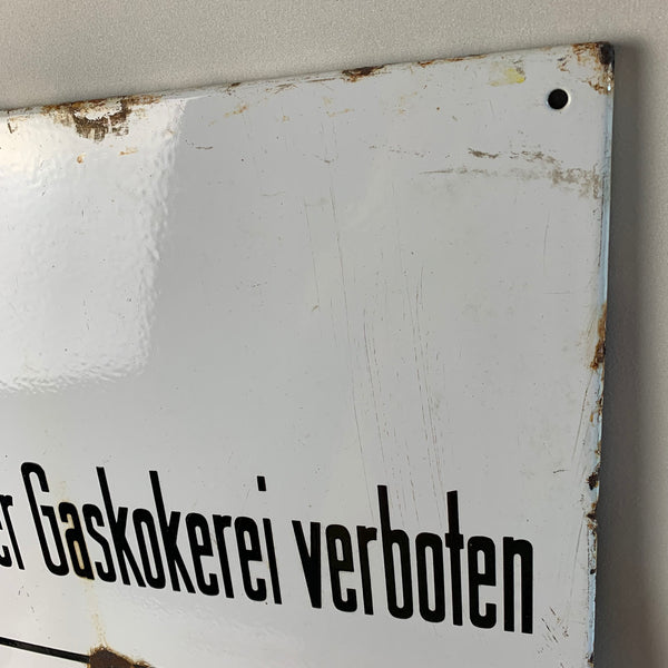 Emaille Schild Rauchen in der Gaskokerei verboten