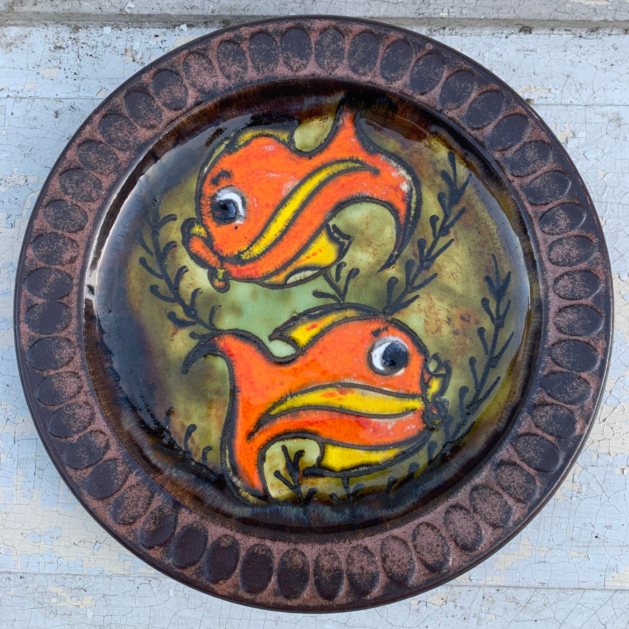 Vintage Keramik Wand Teller Fisch Motiv – Trödelfuchs Vintage Shop